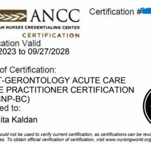BUY ORIGINAL AGACNP CERTIFICATE