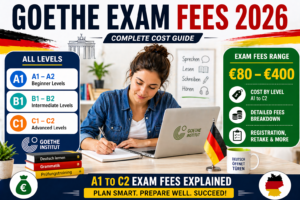 goethe exam fees 2026 cost breakdown a1 to c2 levels