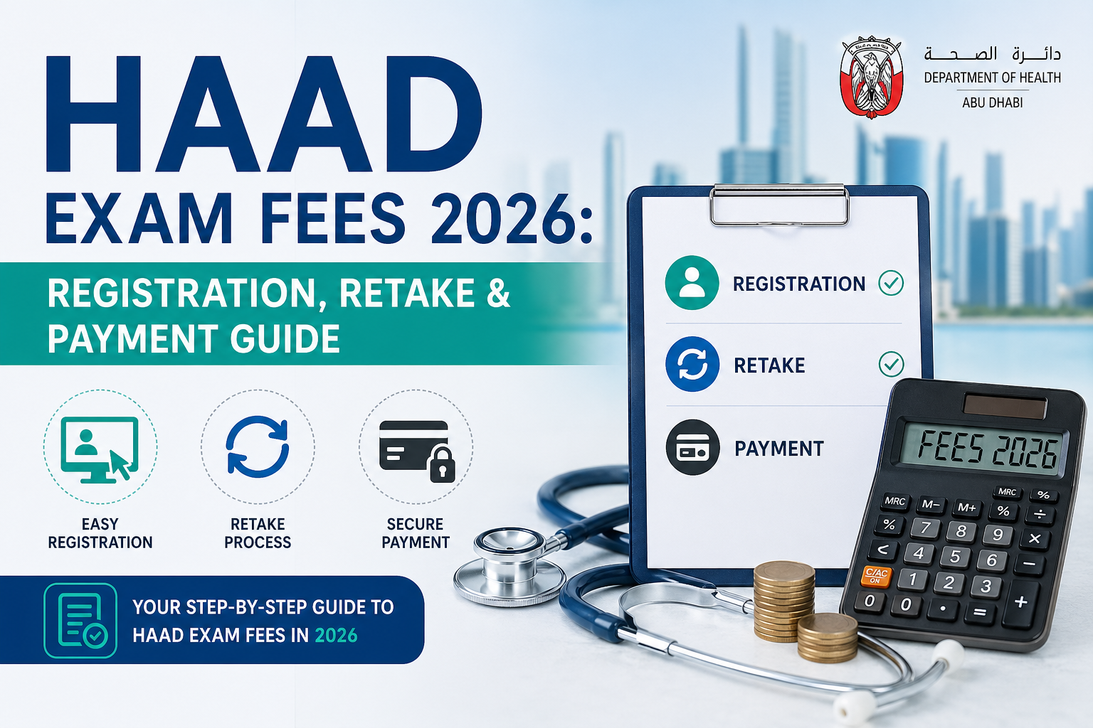 haad exam fees 2026 cost registration retake and payment guide